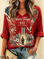Women's Never Forget September 11 Print T-Shirt