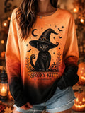 Women'S Casual Halloween Print Sweatshirt