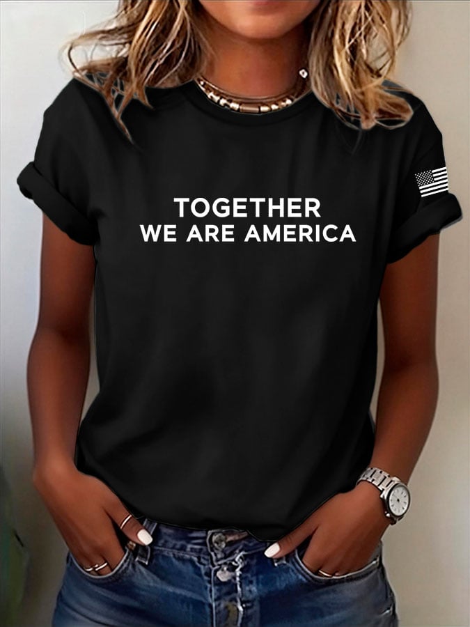 Women's TOGETHER WE ARE AMERICA Printed Short-Sleeve T-Shirt
