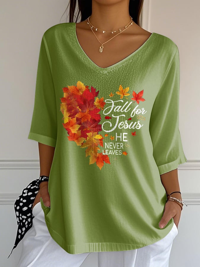Women's Casual Retro Autumn Faith Bubble Wrinkled Cropped Top