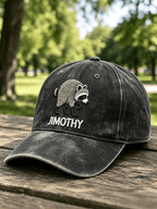 Retro Jimothy Raccoon Print Baseball Cap