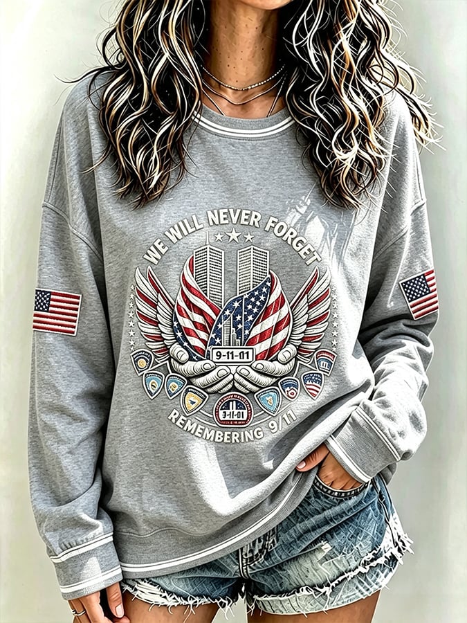 Women's Never Forget September 11 Print Top