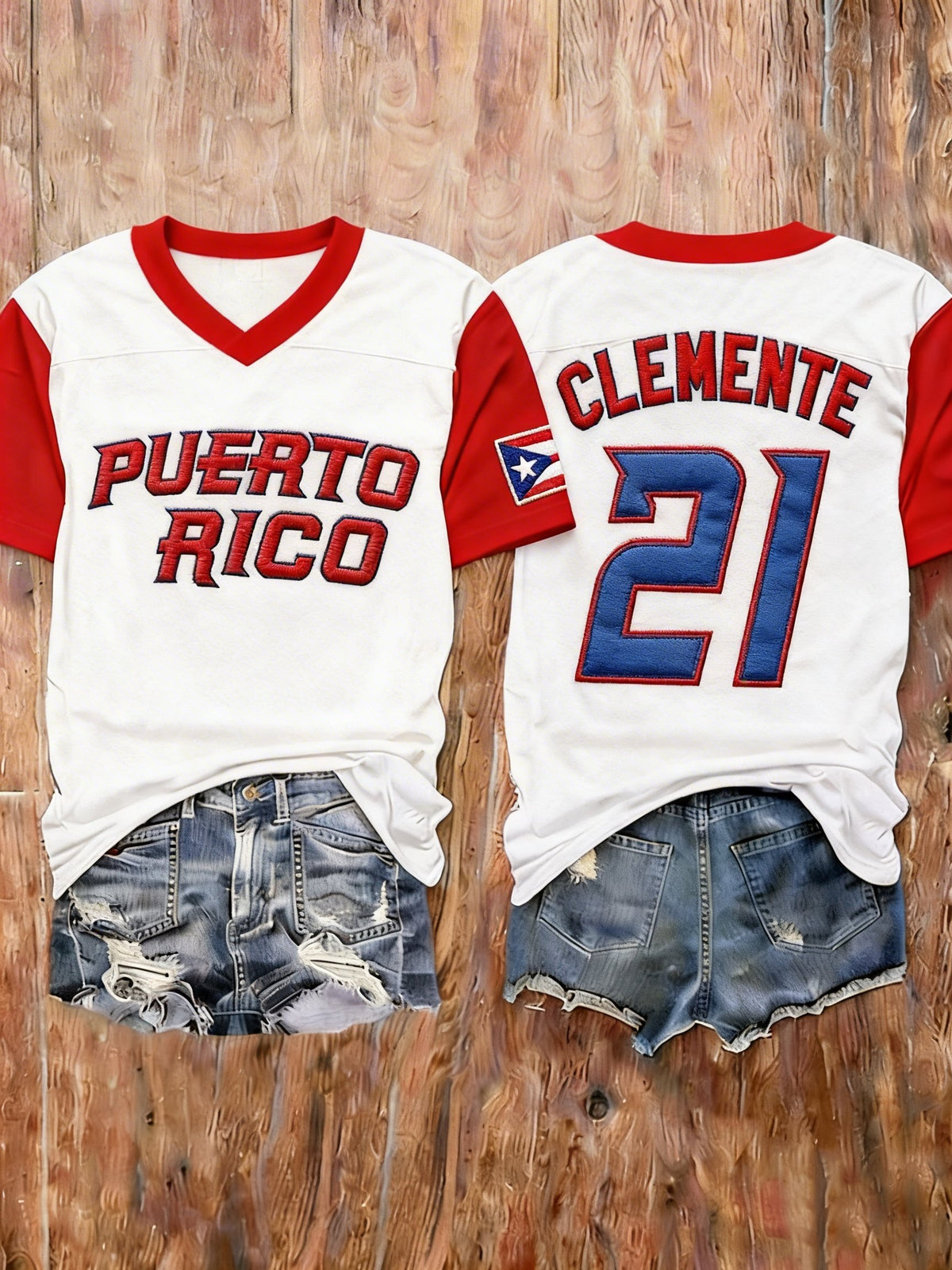 Women's Puerto Rico Baseball Print Shirt