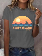 Women's Amity Island 1975 Printed Short-Sleeved T-Shirt