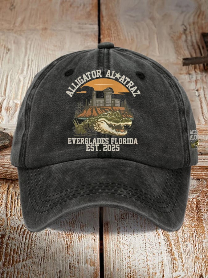 Unisex Casual Alcatraz Crocodile Print Hat