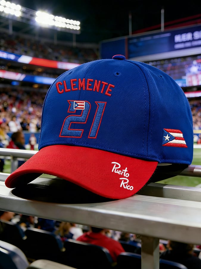 Puerto Rican Baseball Print Cap