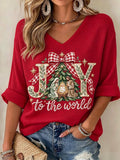 Women's Christmas Nativity Print Top