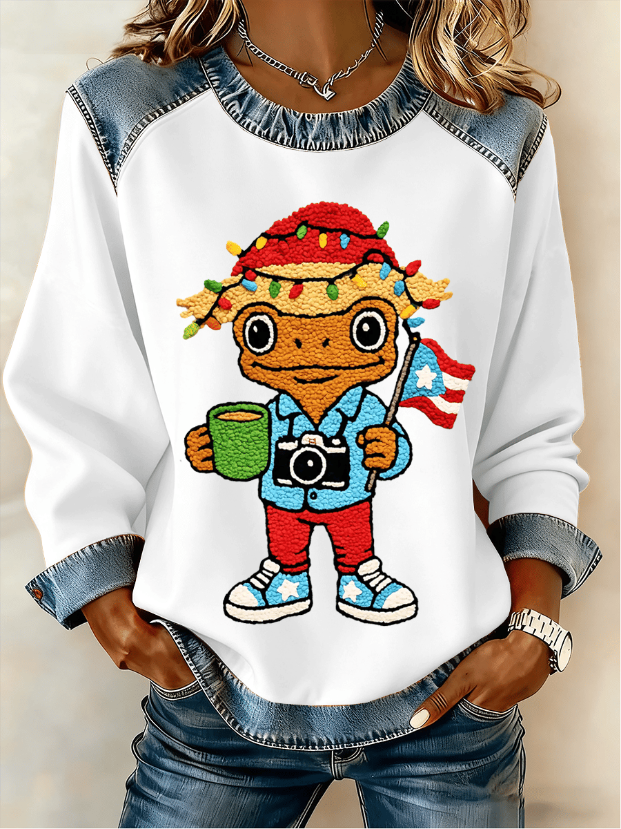 Women's Puerto Rican Christmas Print Sweatshirt
