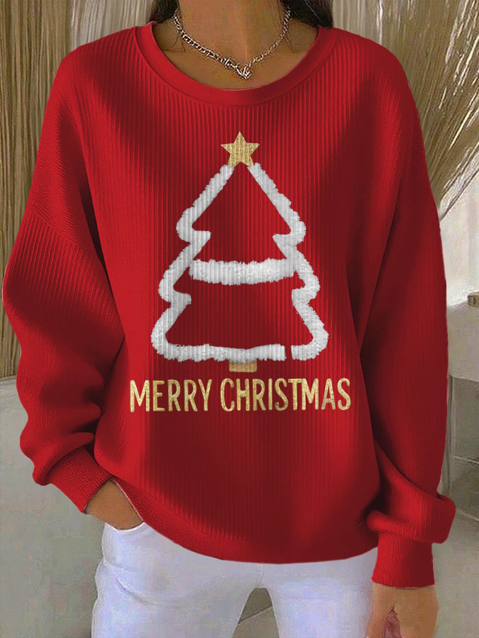 Women's Casual Print Long Sleeve Knit Top