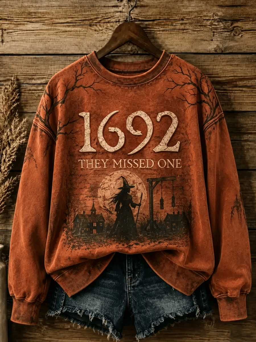 Women's 1692 They Missed One Halloween Print Casual Sweatshirt