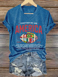 🔥🔥2nd 50% Off 🔥🔥Women's Casual TOGETHER WE ARE AMERICA Printed Short-Sleeve T-Shirt
