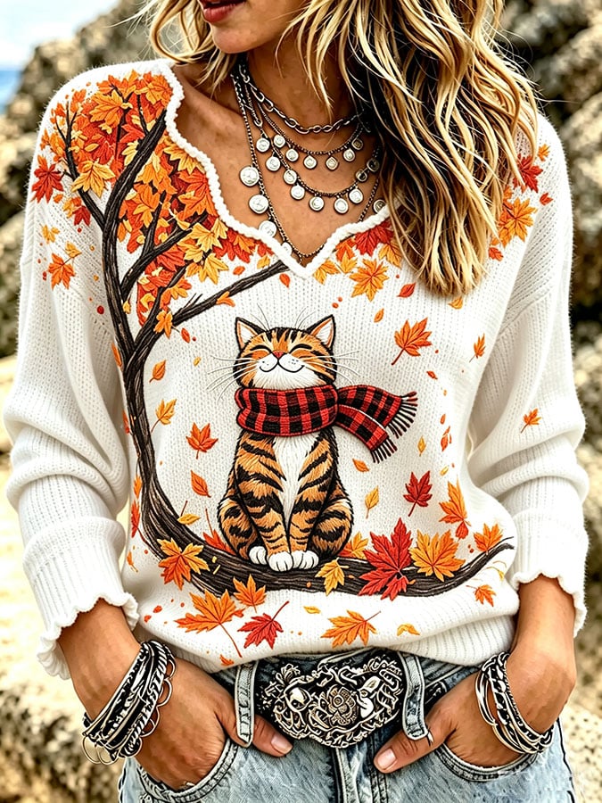 Women's Casual Retro Collar Frayed Edge Top