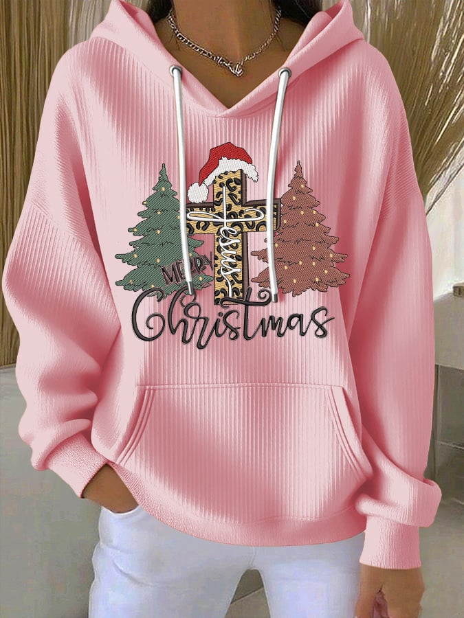 Women's Casual Print Long Sleeve Hooded Sweatshirt