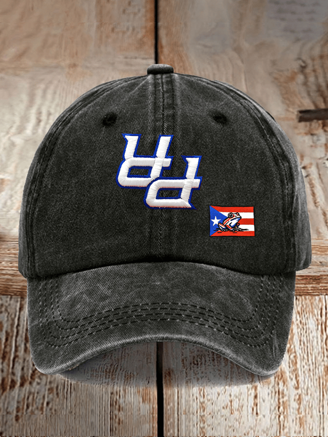 Retro Puerto Rico Print Baseball Cap