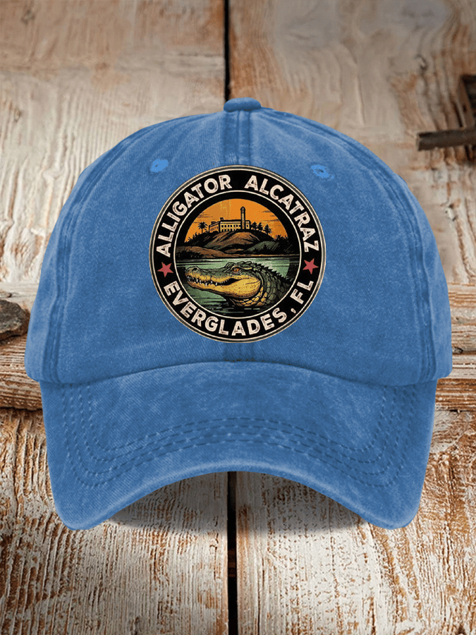Alligator Alcatraz Funny Florida Everglades Dark Humor  Pride Baseball Cap