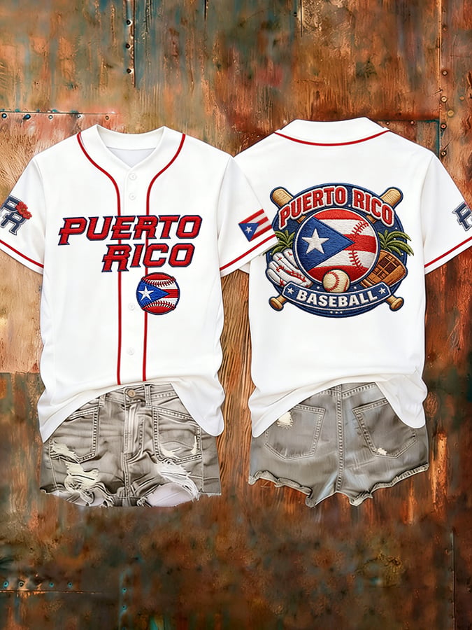 Women's  Baseball  Print Shirt