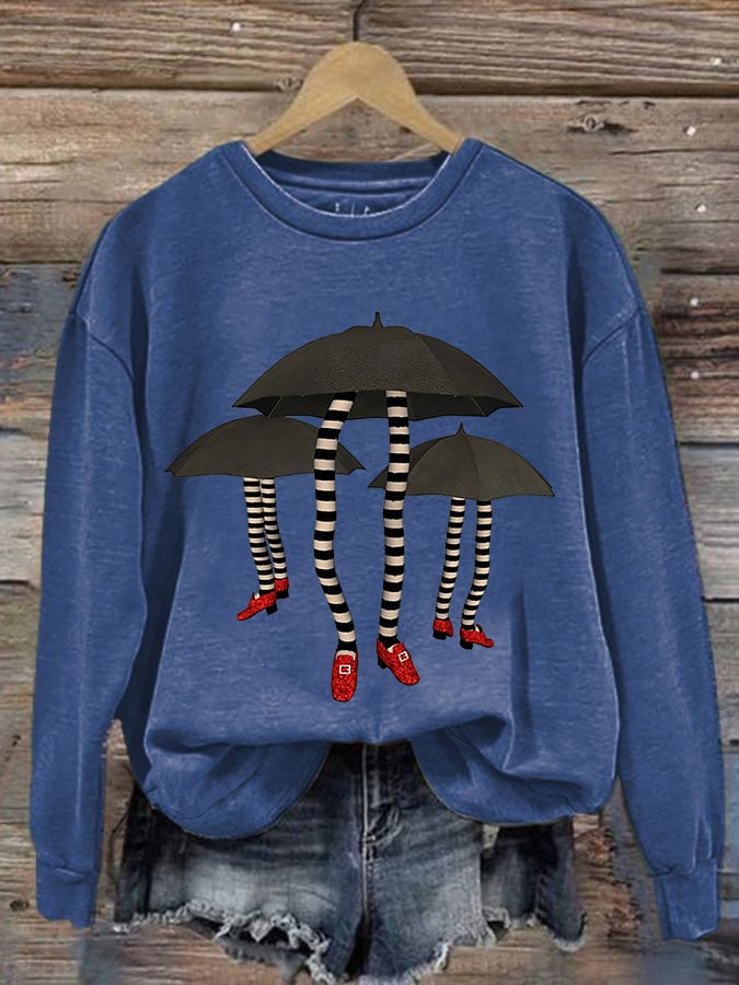 Women's Halloween Witch Print Casual Sweatshirt