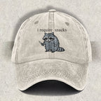 I Require Snacks Embroidered Raccoon Cap