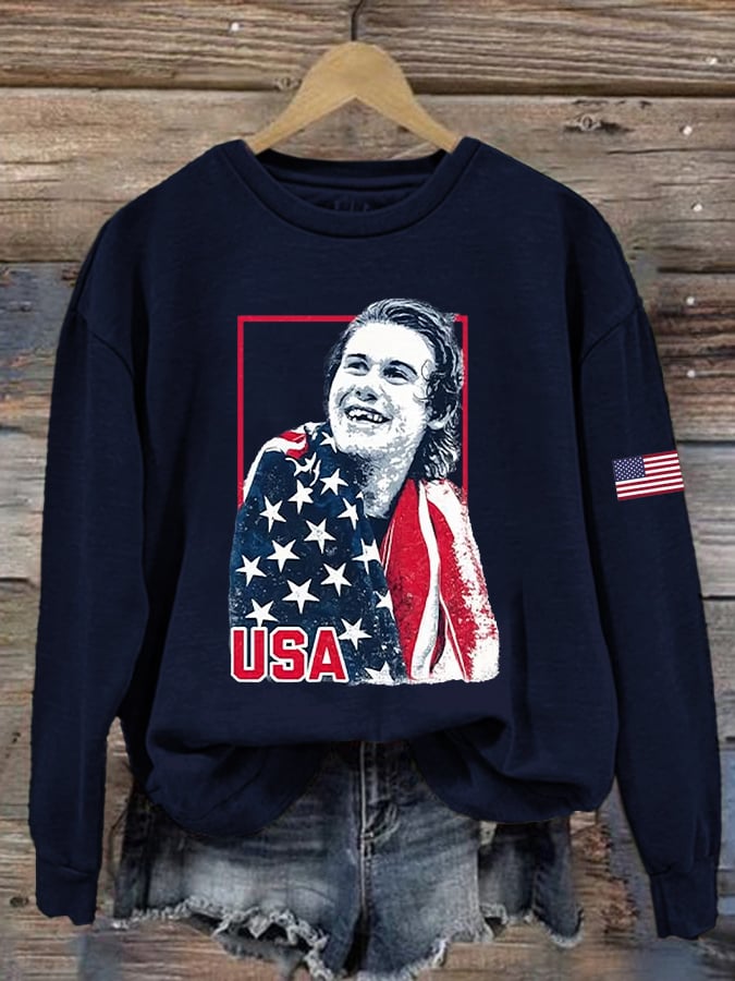 Women's Hockey Print Long-Sleeve Sweatshirt