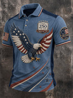 Men's Casual USA 250th Anniversary Print Polo Shirt