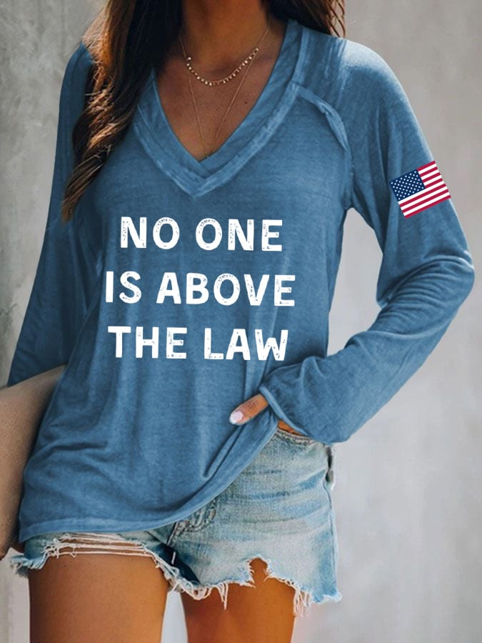 Women's No One Is Above The Law Printed Casual T-Shirt