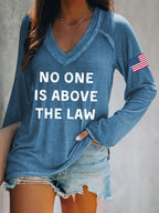 Women's No One Is Above The Law Printed Casual T-Shirt