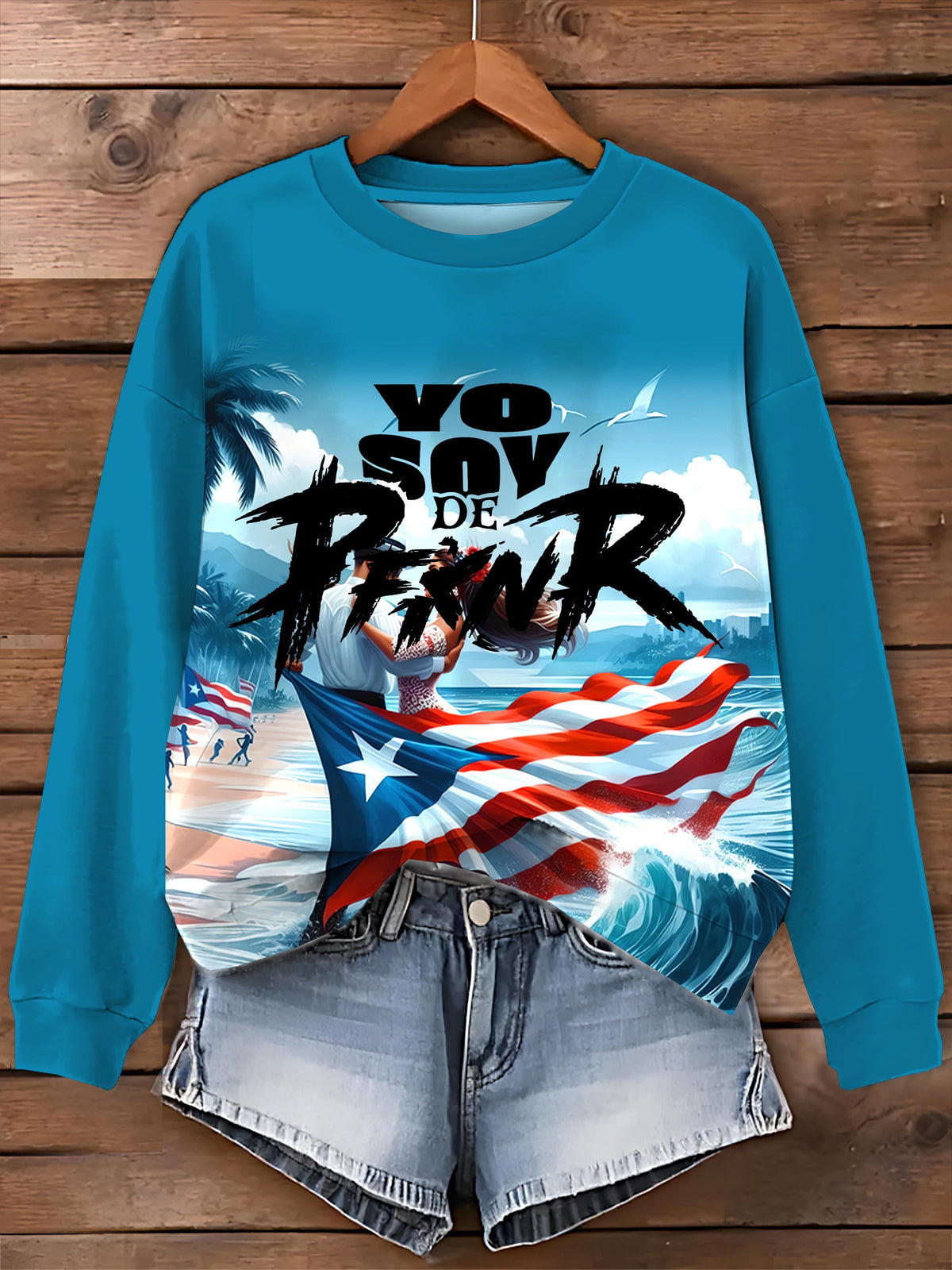 Puerto Rico Singer Booricua Decorate Halloween Ghost Printed Sweatshirt