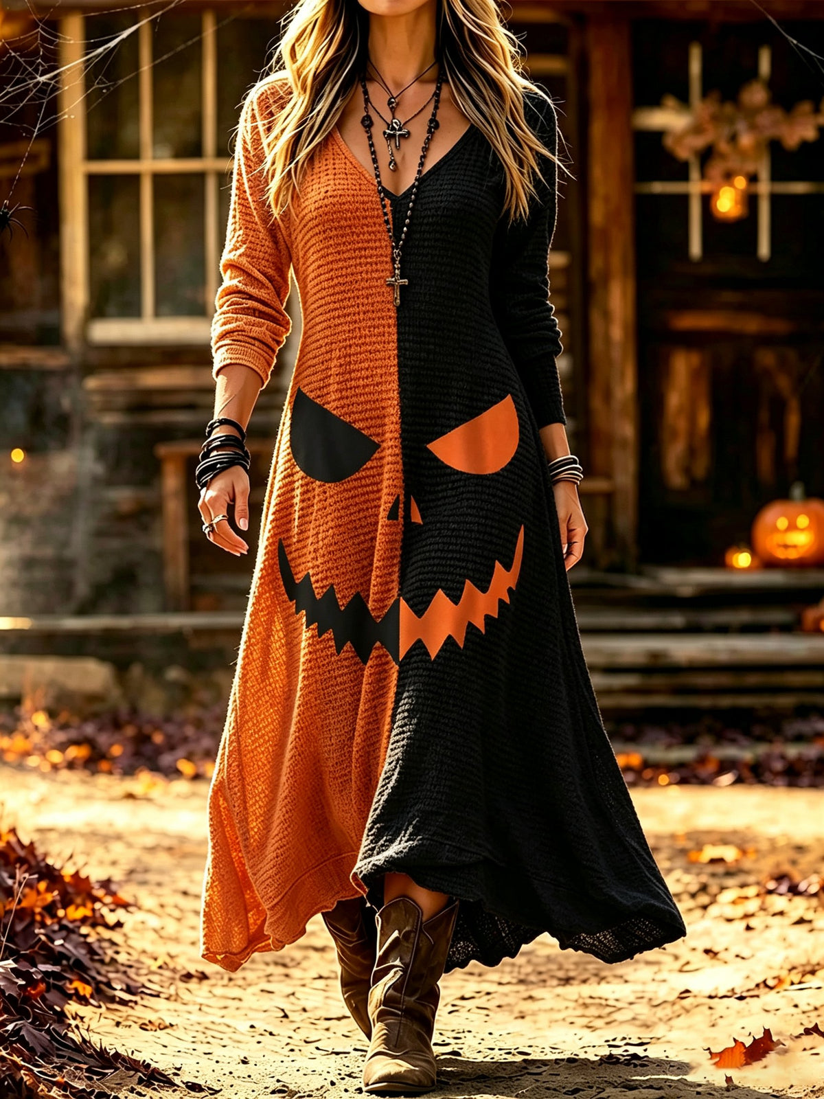 Women's Casual Halloween Print Dress