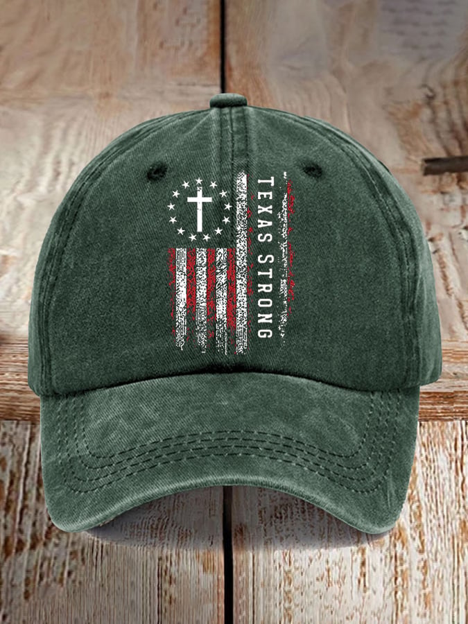 Retro Texas Strong Print Baseball Cap