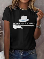 Women's Retro Rhythm Soul Music Printed Casual T-shirt