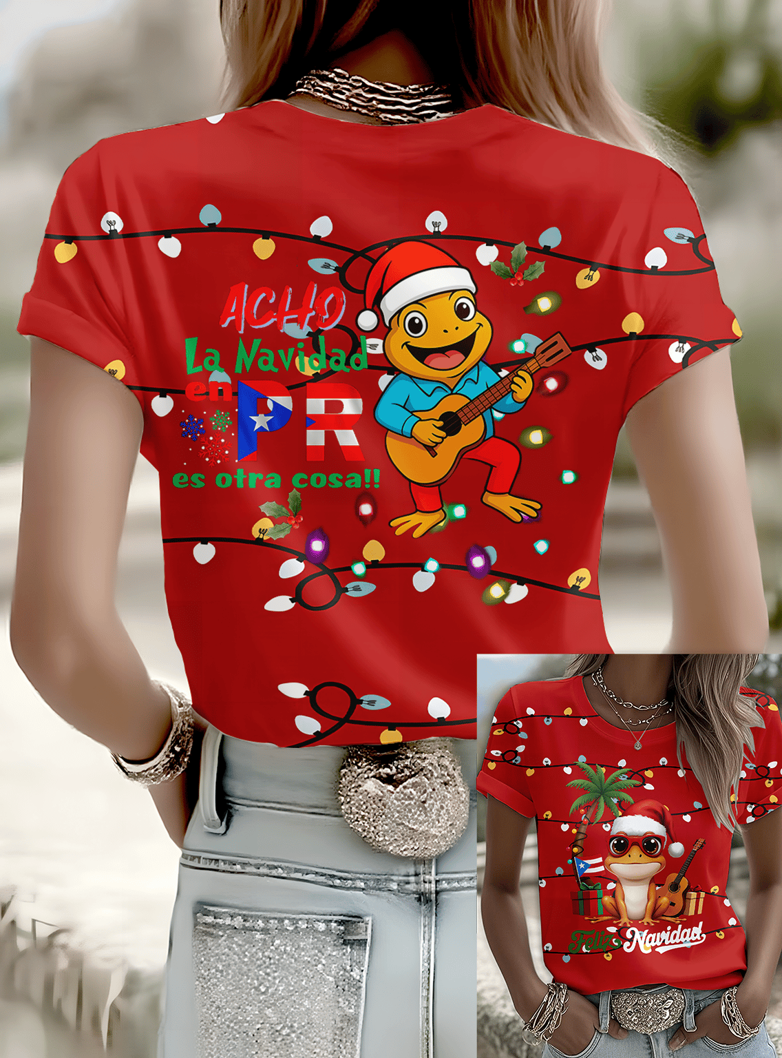 Puerto Rico Merry Christmas Printed T-shirts