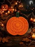 Halloween Pumpkin Knitted Coaster