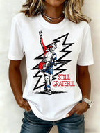 Women's Still Grateful Print Round Neck T-shirt