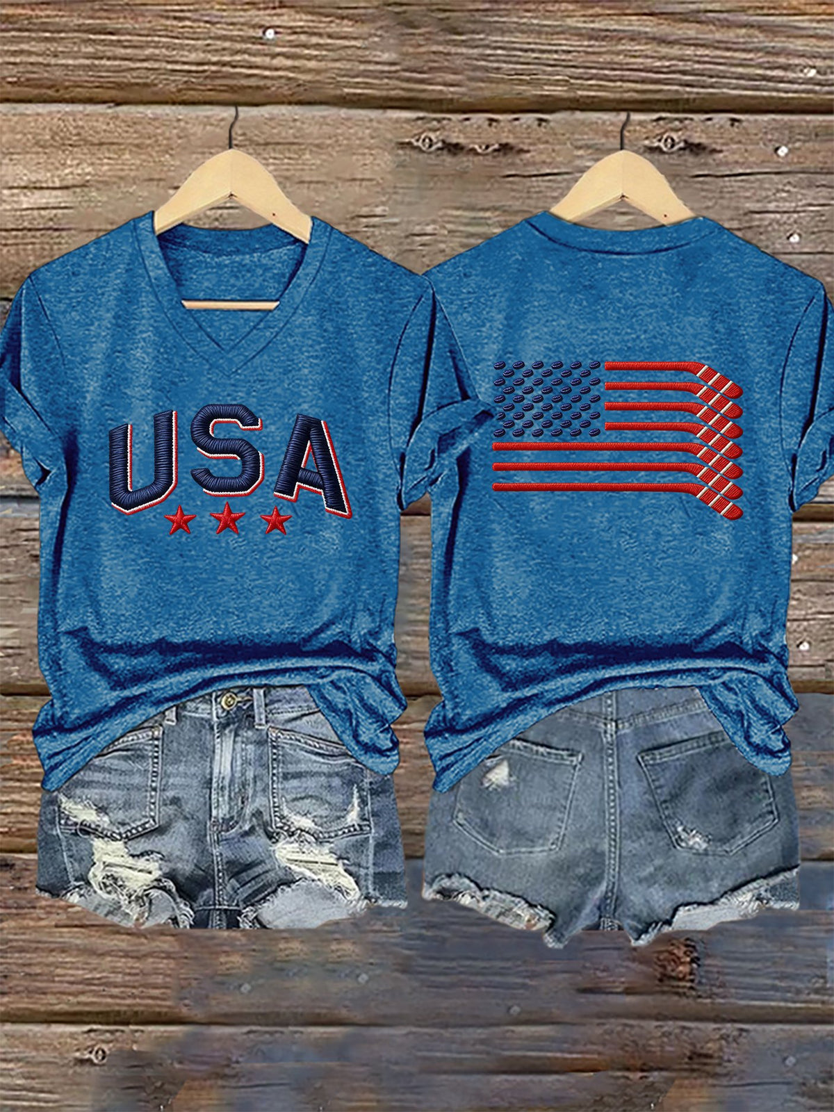 Women's Ice Hockey Print Casual T-Shirt