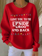 Women's Film And Television Drama Print Knit Crew Neck Long Sleeve Top