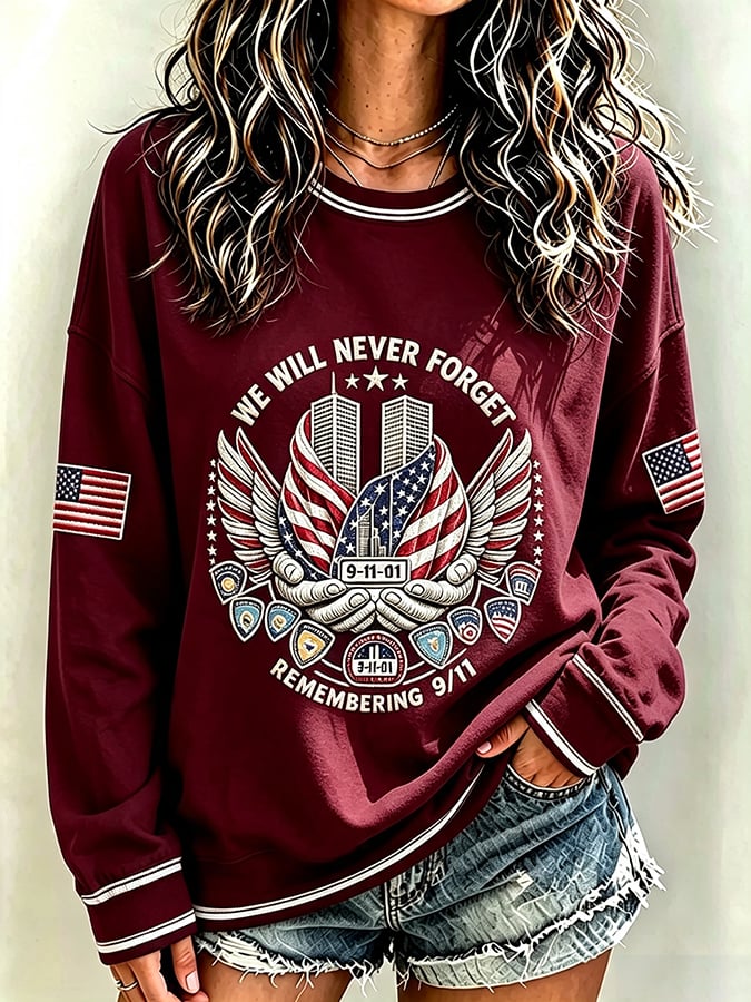 Women's Never Forget September 11 Print Top