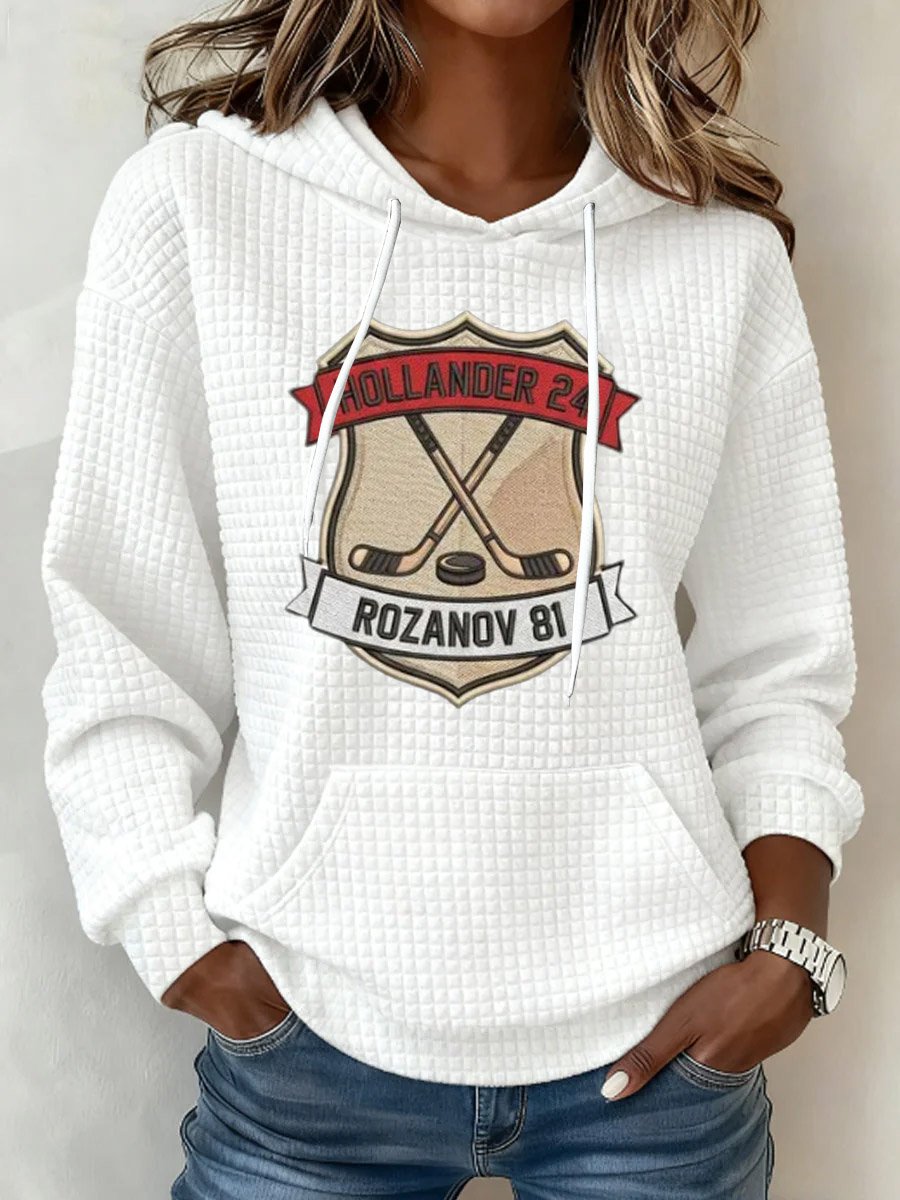 Women's Hockey Romance Print Casual Hoodie