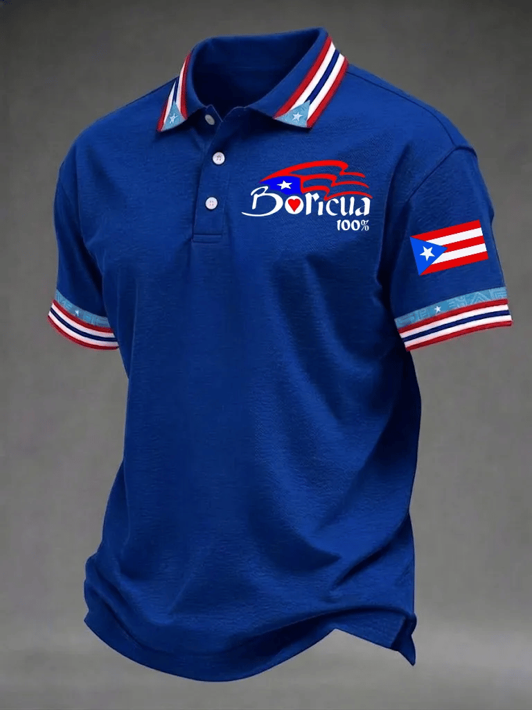 Men's Puerto Rico Print Polo Shirt