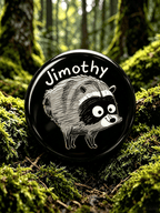 Unisex Retro Raccoon Jimothy Badge