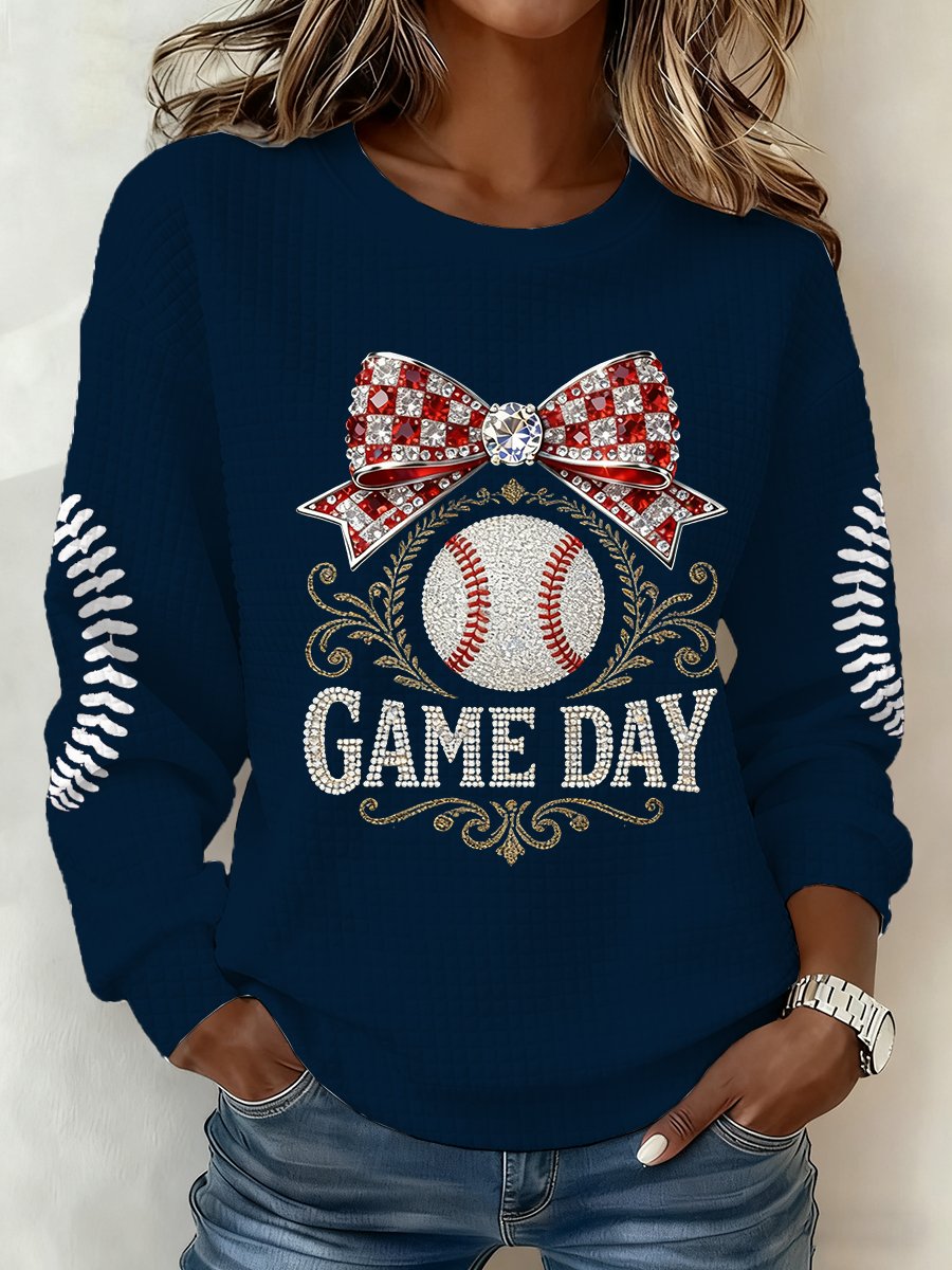 Women's Baseball  Print Hoodie
