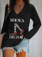 Women's Flag Print Long Sleeve T-Shirt