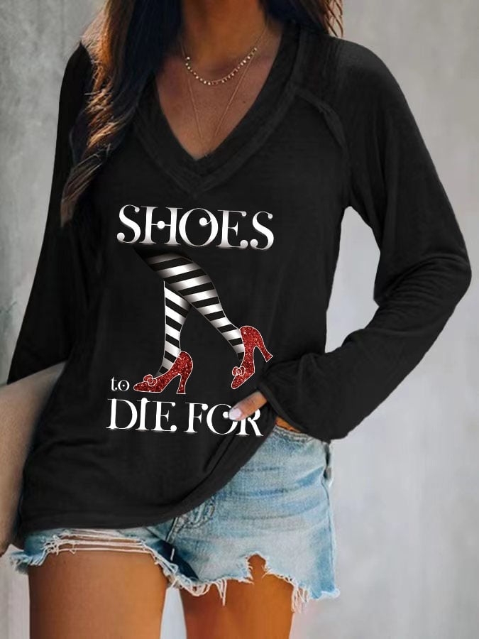 Women's Flag Print Long Sleeve T-Shirt