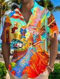 Men's Sings Puerto Rican Print Short Sleeve Shirts