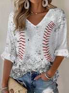 Women's  Baseball  Print T-Shirt
