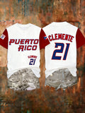 Women's Puerto Rico Baseball Printed Baseball Jersey