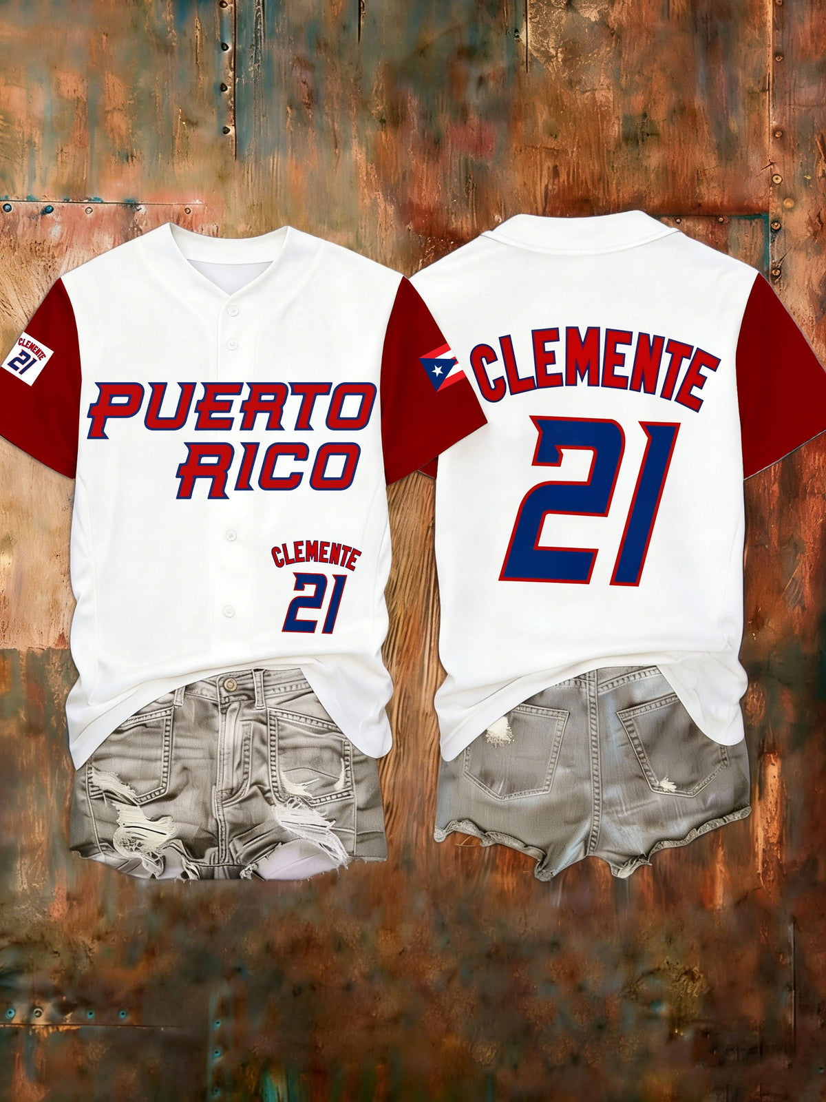 Women's Puerto Rico Baseball Printed Baseball Jersey