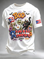 Men's Puerto Rico Halloween Printed Short-Sleeve T-Shirt