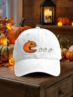 Retro Halloween Pumpkin Eat Ghost Print Baseball Cap