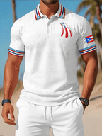 Men's Puerto Rico Print Casual Polo