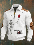 Men's Retro Halloween Well, shit... Printing Sweatshirtc